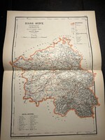 Bihar vármegye térképe Hátsek 1880. A magyar szent korona országainak megyei térképei. Erdély