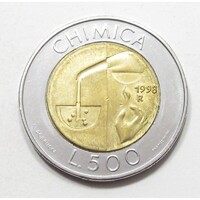 San Marino,500 lire 1998 - Kémia aUNC+ ötvözet