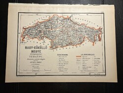 Nagy-Küküllő vármegye térképe Hátsek 1880. A magyar szent korona országainak megyei térképei. Erdély