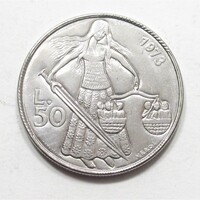 San Marino,50 lire 1973 - Nő karddal és mérleggel aUNC+ vas