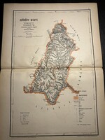Szörény vármegye térképe Hátsek 1880. A magyar szent korona országainak megyei térképei. Erdély