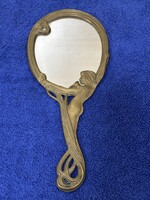 Réz keretes kézi tükör