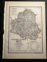 Szolnok-Doboka vármegye térképe Hátsek 1880. A magyar szentkoronaországainak megyei térképei. Erdély
