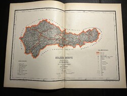 Kolozs vármegye térképe Hátsek 1880. A magyar szent korona országainak megyei térképei. Erdély