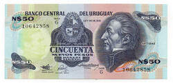 Uruguay 50 Peso Bankjegy 1989 P61A UNC G sorozat