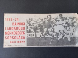 1973-74 bajnoki labdarúgó mérkőzések sorsolása - őszi idény