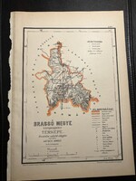 Brassó vármegye térképe Hátsek 1880. A magyar szent korona országainak megyei térképei. Erdély