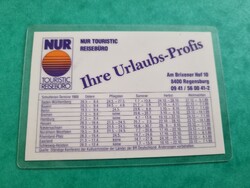 NUR Turisztikai Utazási Iroda 1988. évi német kártyanaptár
