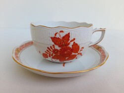 Herendi Apponyi mintás Orange aranyszegélyes teás szett