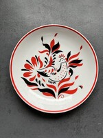 Nagyon szép retro Hollóházi kakasos falitányér, dísztányér