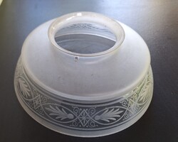 Antik savmaratott üveg lámpabúra 20cm átmérőjű