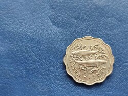 Bahamas - 10 cents 1998 fish! Coat of arms! Wavy edge!