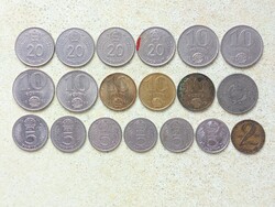 Magyarország 19 db Különböző Érme 2,5,10,20 Forint 1967-1989