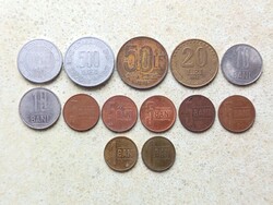Románia 13 db Különböző Érme 1,5,10 Bani 20,50,500,1000 Lej Lei 1991-2016