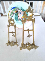 Gyönyörű  rokokó réz képtartó pár