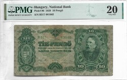 10 pengő 1929 eredeti állapot 1. PMG tokban minősített