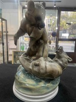 Zsolnay birkozó medvepár