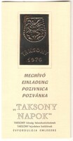 Meghívó "Taksony Napok" Rendezvényre  1976