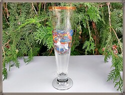 Nyilas csillagjegy mintás, talpas üveg söröspohár, pohár