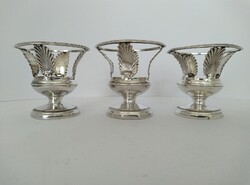 Set of 3 Antique Silver Spice Containers