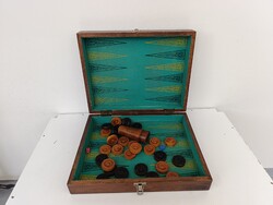Antik backgammon társas játék ostábla arab játék dobozában 830 5633