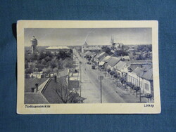 Képeslap,Törökszentmiklós,víztorony,utca látkép,részlet, 1956-
