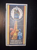1931, sörös számolócédula, hajtott, Fővárosi Sörfőző Rt.