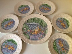 FRANCIA GIEN FAJANSZ SÜTEMÉNYES / SZENDVICSES KÉSZLET