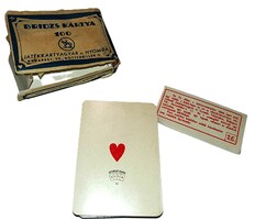 1950's évek Magyar 100 sz. Játékkártyagyár és Nyomda - BRIDZS KÁRTYA  HIÁNYTALAN a képek szerint