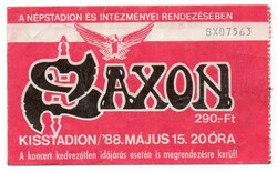 Saxon eredeti felhasznált koncertjegy Budapest Kisstadion 1988. május 15. szép állapot