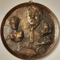 Nagy József: Ady Endre, Léda és Csinszka bronz plakett