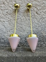 6db Rózsaszín & Réz lámp vintage lámpa - csillár retro bauhaus art deco mid century