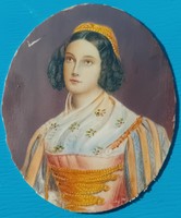 Fiatal lány mini portréja , biedermeier