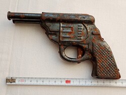 Bádog dupla csövű játékpisztoly Szovjetunió fém pisztoly retro revolver