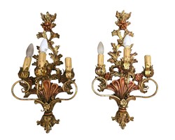 Páratlan velencei faragott falilámpák - antik barokk stílusú díszvilágítás B269