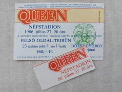 Queen Eredeti Felhasznált Koncertjegy Budapest Népstadion 1986. Július 27. Kitűnő Állapot