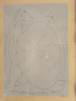 Amerigo Tot (1909-1984), Három grácia, szitanyomat, ceruzával jelzett.