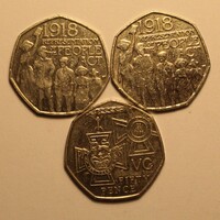Egyesült Királyság emlék 50 penny lot 3 db - Viktória-kereszt, 1918 People Act