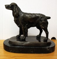 Spániel kutya bronz szobor