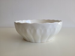 Régi nagy méretű 28 cm es gyöngyös Gránit népi tál vintage pörköltes tál