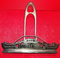 Antik ezüstözött alpakka Art Deco DRESSZING/SZALVÉTA fém tartó asztalközép 23X26x4cm a képek szerint