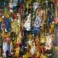 Baján Ildikó festmény 50 x 50 cm. Ezer év.
