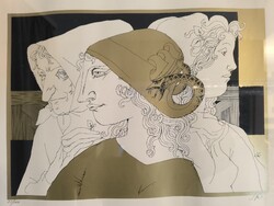 Szász Endre (1926-2003) Mitológia, nők-életciklusok, sorszámozott szitanyomat