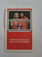 EXPRESS IFJÚSÁGI ÉS DIÁK UTAZÁSI IRODA 1979. évi kártyanaptár