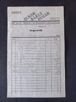 1947. Budakalászi Textilművek – Klinger Henrik Rt. számla, törülköző vásárlás