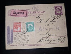 1929, helyi expressz levelezőlap, díjkiegészített díjjegyes