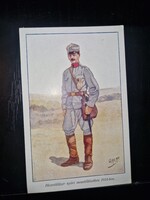 1920 körül, katonai képeslap, honvédtüzér