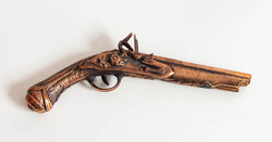 Retro bronzírozott alumínium öntvény játék/dekor pisztoly