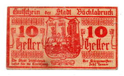 Ausztria Notgeld Vöcklabruck 10 Heller 1919