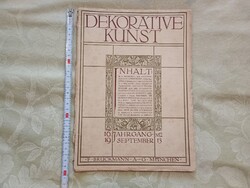 Újság füzet Dekorative Kunst Német avantgárd művészeti folyóirat 16 évf. 12 szám - 1913 szeptember